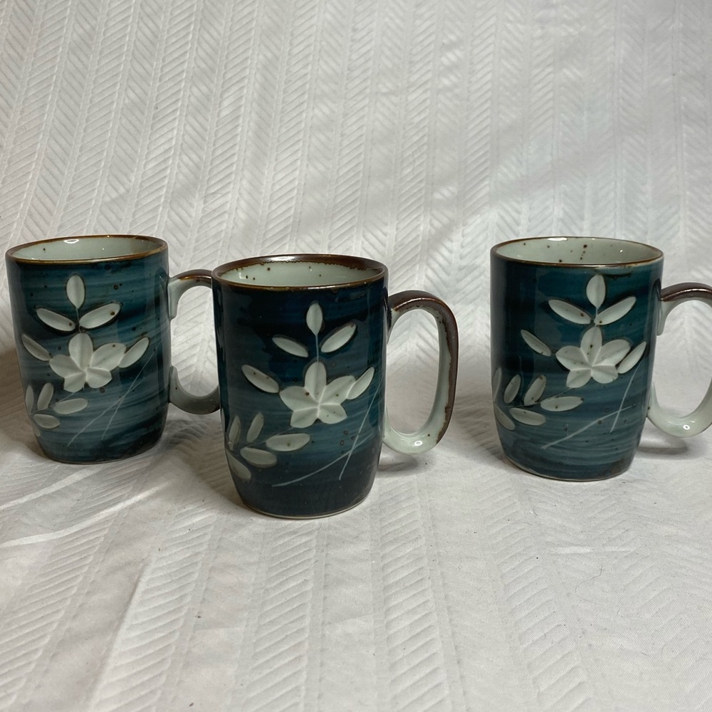 Ceramic pottery speckled coffee cups (set of 3).
